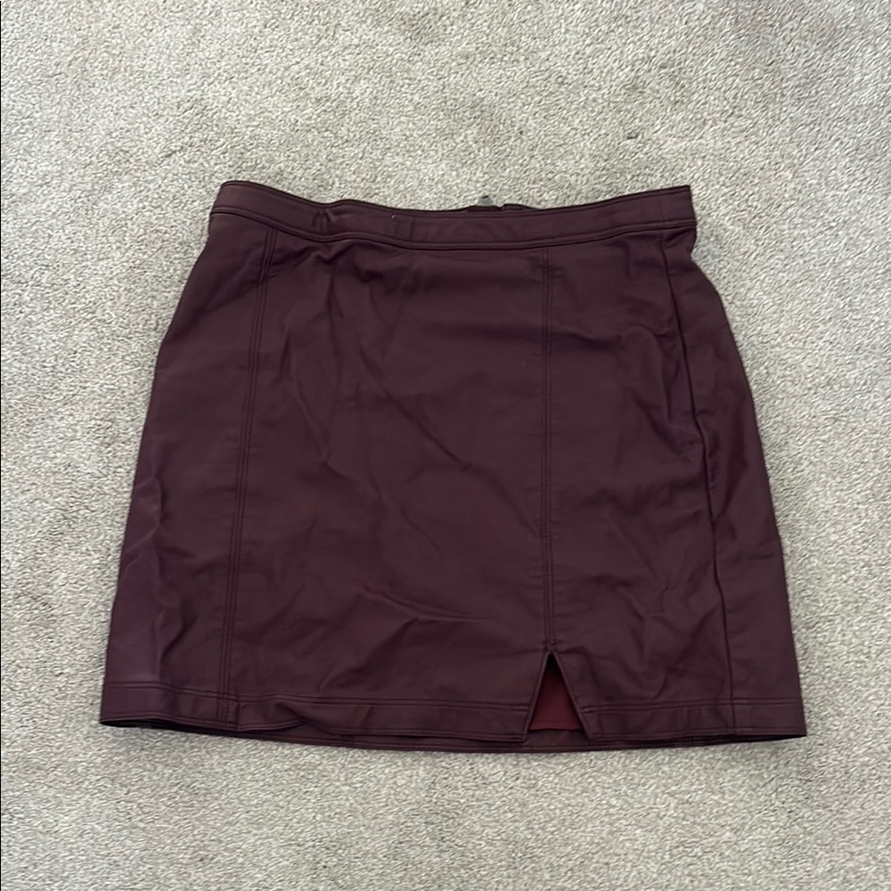 Abercrombie pleather Burgundy Skirt